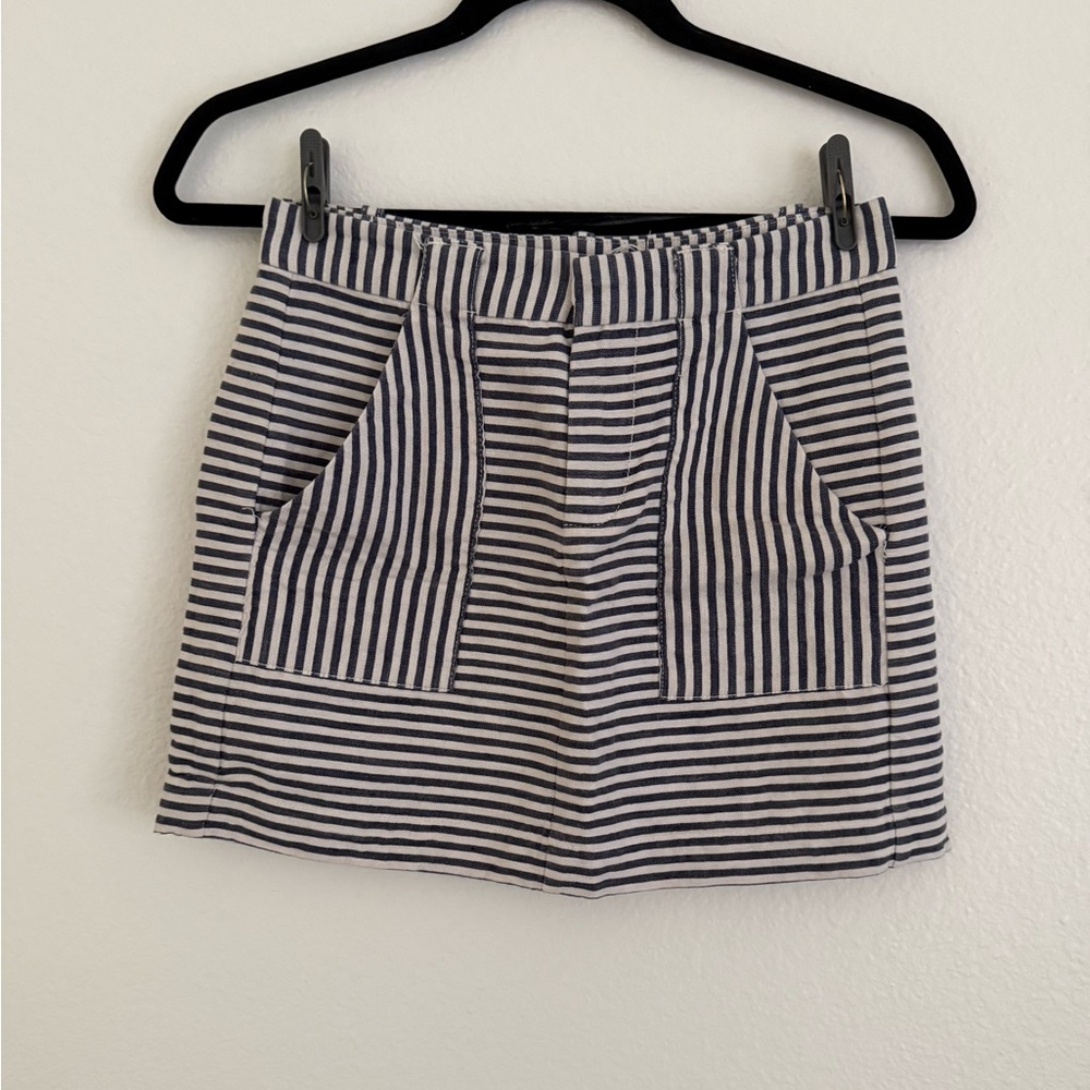 Madewell Women Railroad Striped Mini Skirt Blue / White